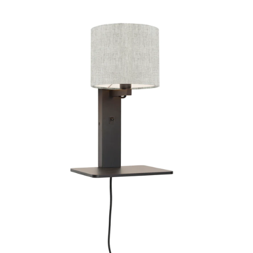 Good&Mojo Wandlamp Andes bamboe zw. plank/kap 18x15cm ecolin. licht